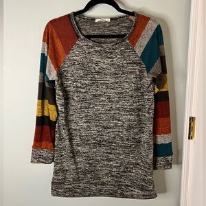 Multicolor Long Sleeve Women's Top